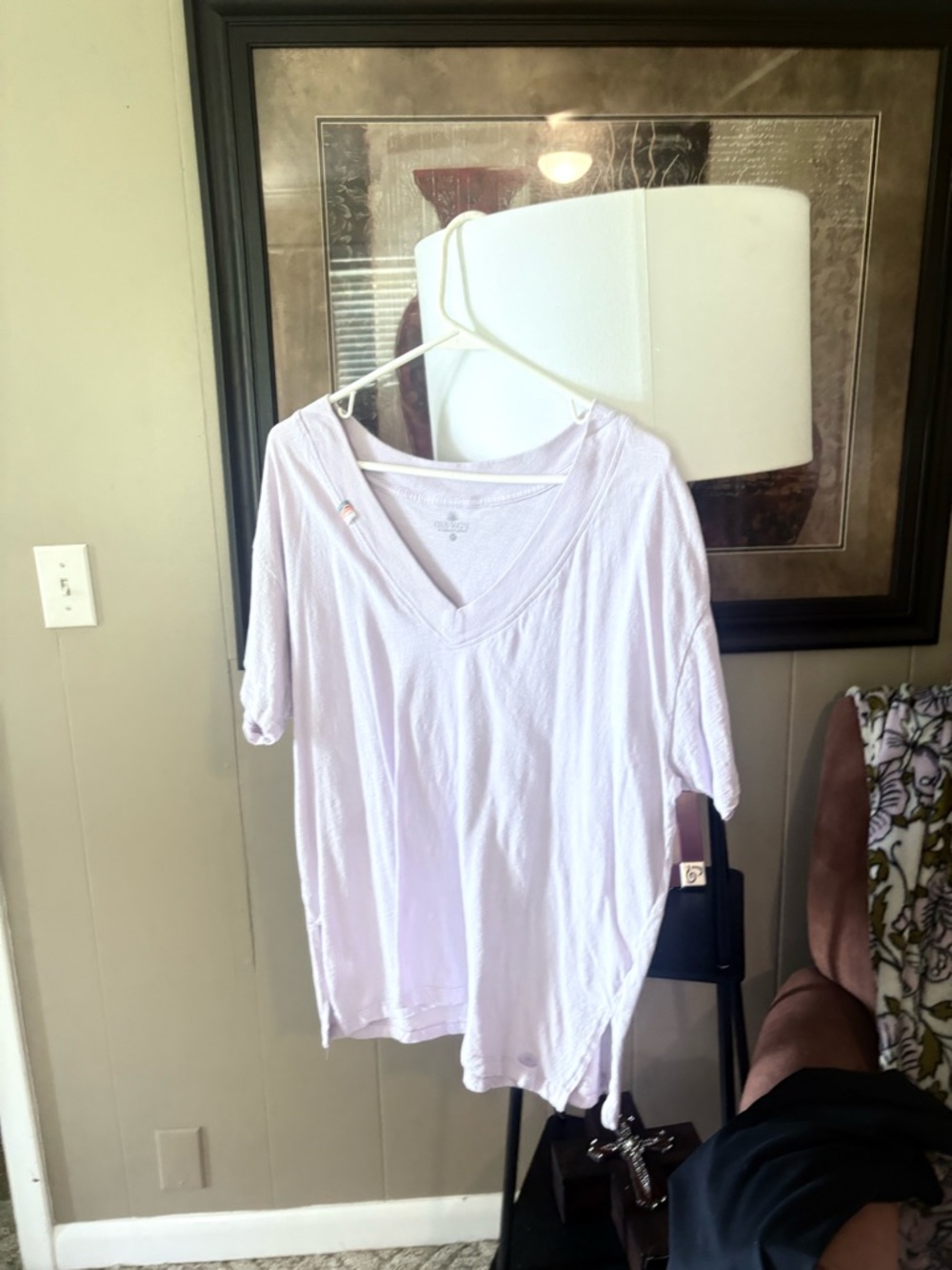 Light Lavender V-Neck Women's Top